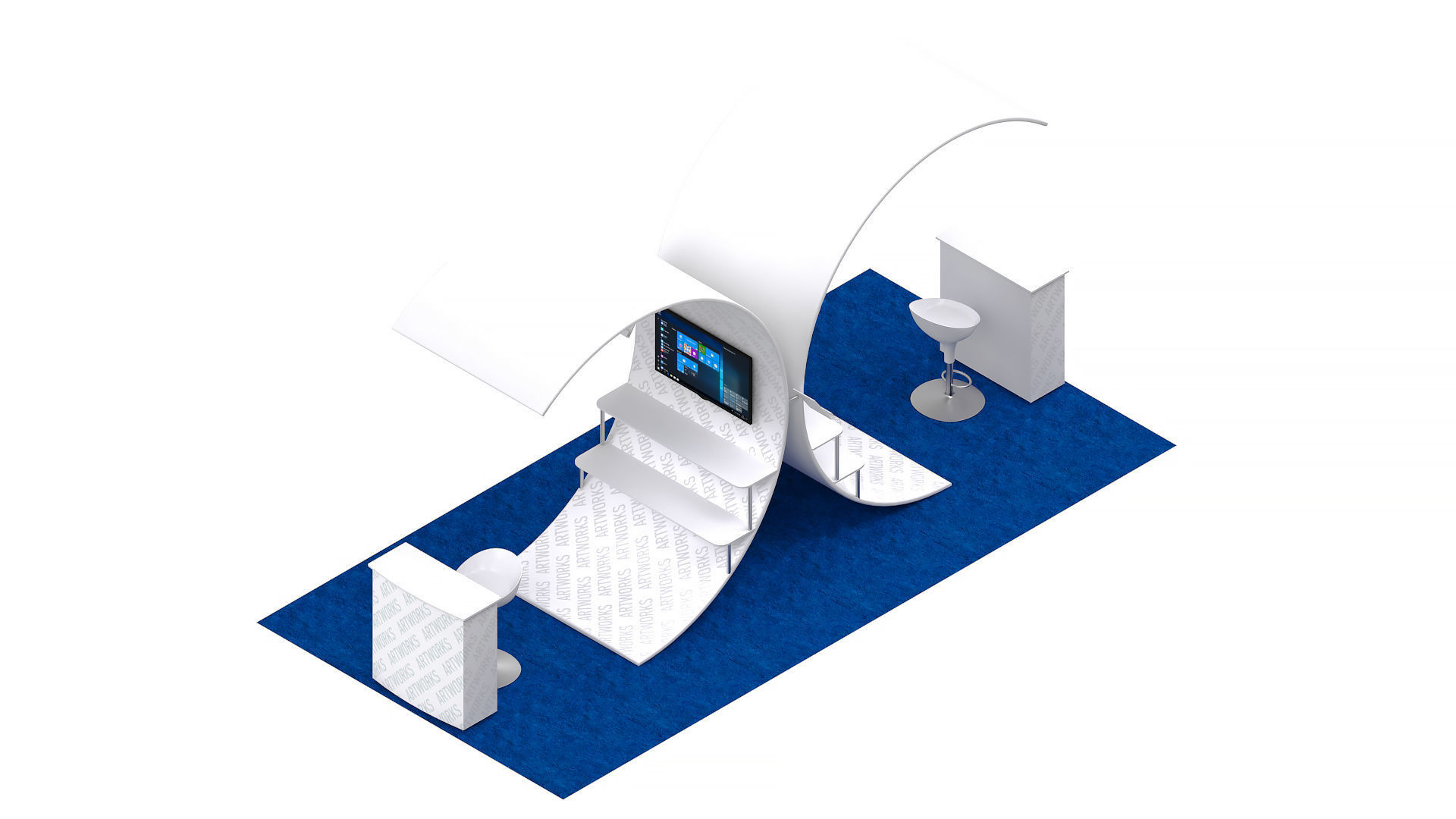 Exhibition booth 10x20ft 3DM006 3D model_5