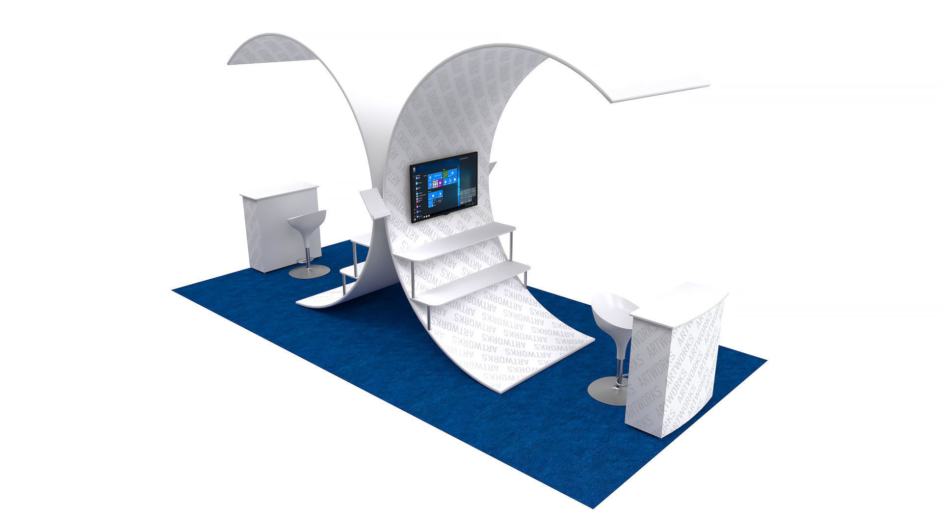 Exhibition booth 10x20ft 3DM006 3D model_3