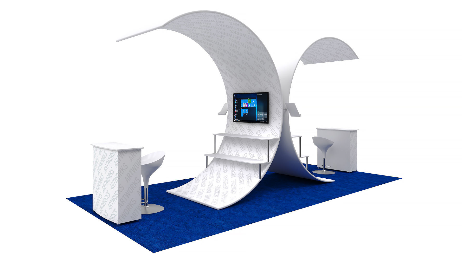 Exhibition booth 10x20ft 3DM006 3D model_2
