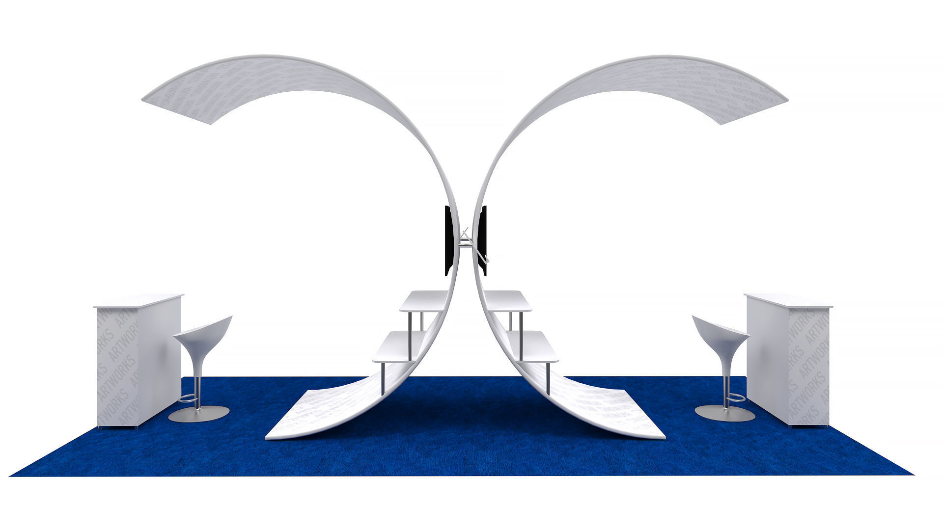 Exhibition booth 10x20ft 3DM006 3D model_1