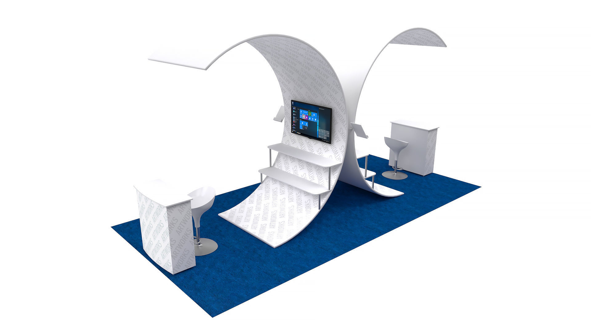 Exhibition booth 10x20ft 3DM006 3D model_4