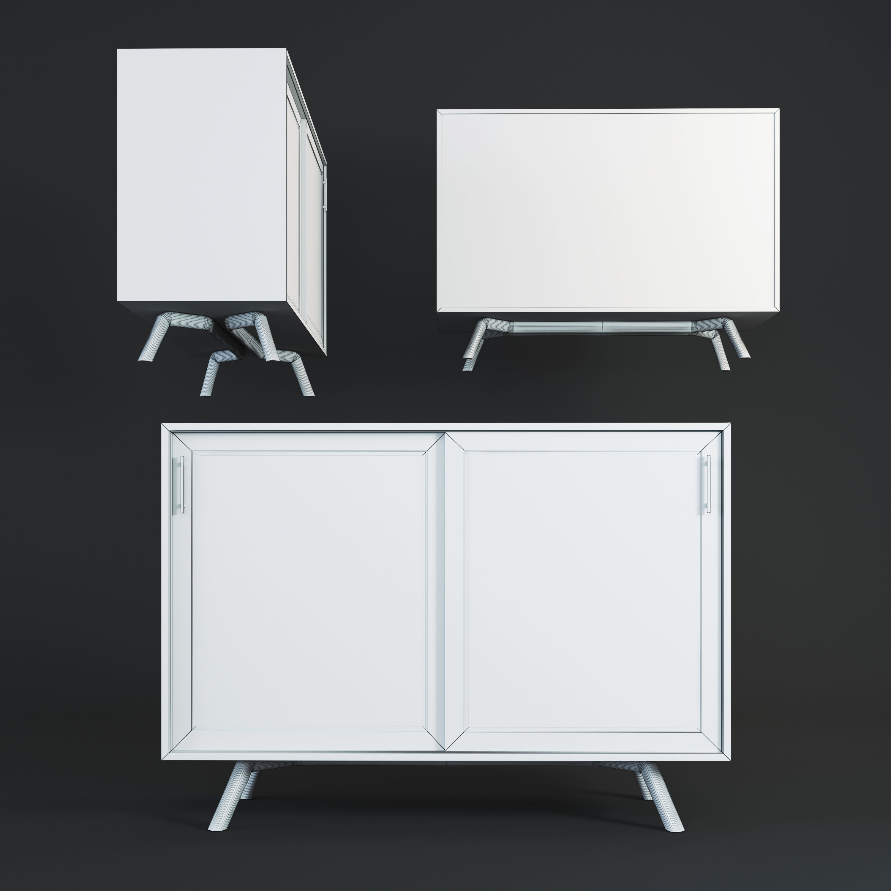 Sideboard-Boho-02 sideboard made of wood and rattan 3D model_5