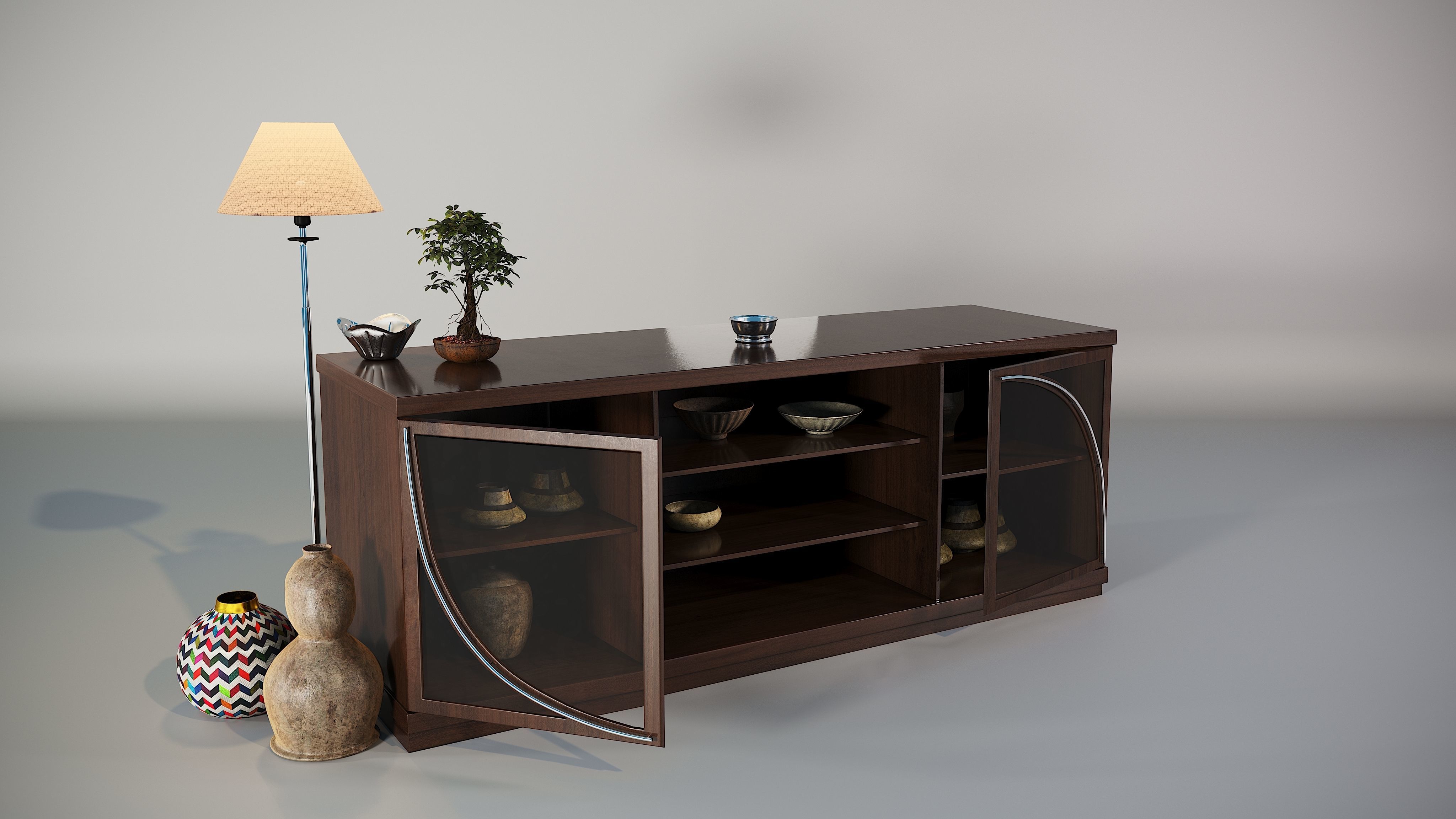 Cupboard or Bookcase v5-2020 3D model_3