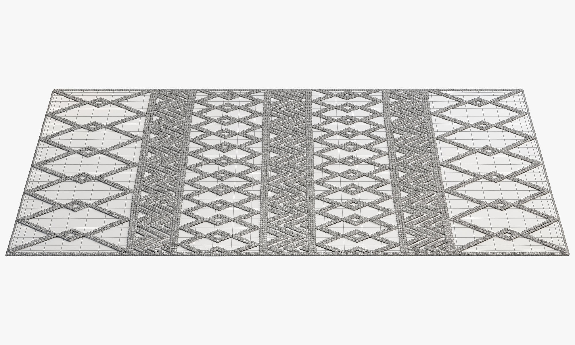 The Curated Nomad Bradrick Trellis Wool Area Rug 3D model_15