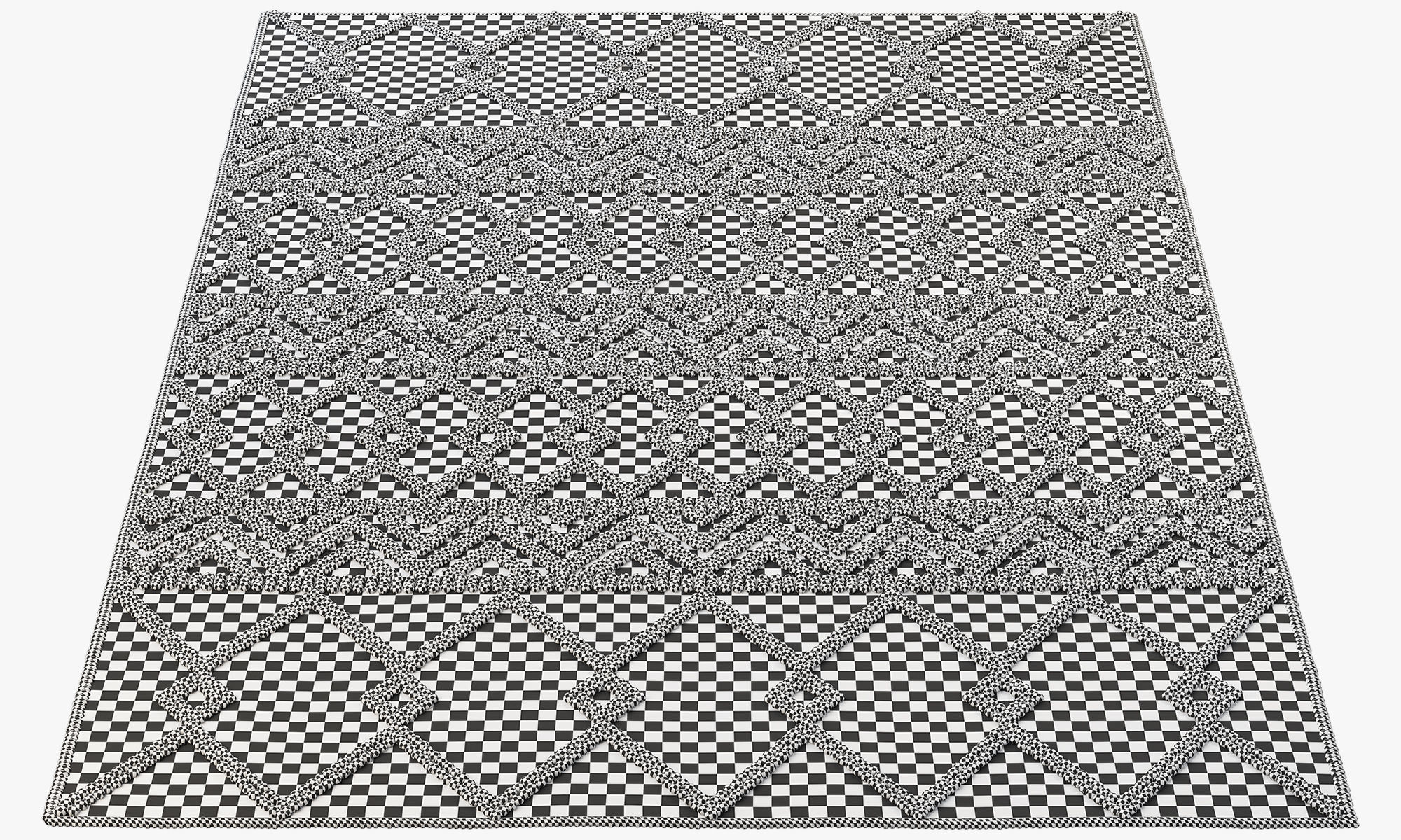 The Curated Nomad Bradrick Trellis Wool Area Rug 3D model_14