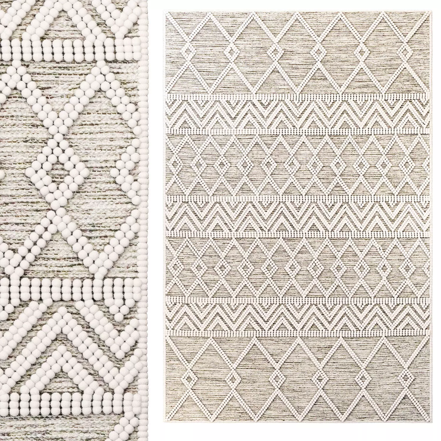 The Curated Nomad Bradrick Trellis Wool Area Rug 3D model_0