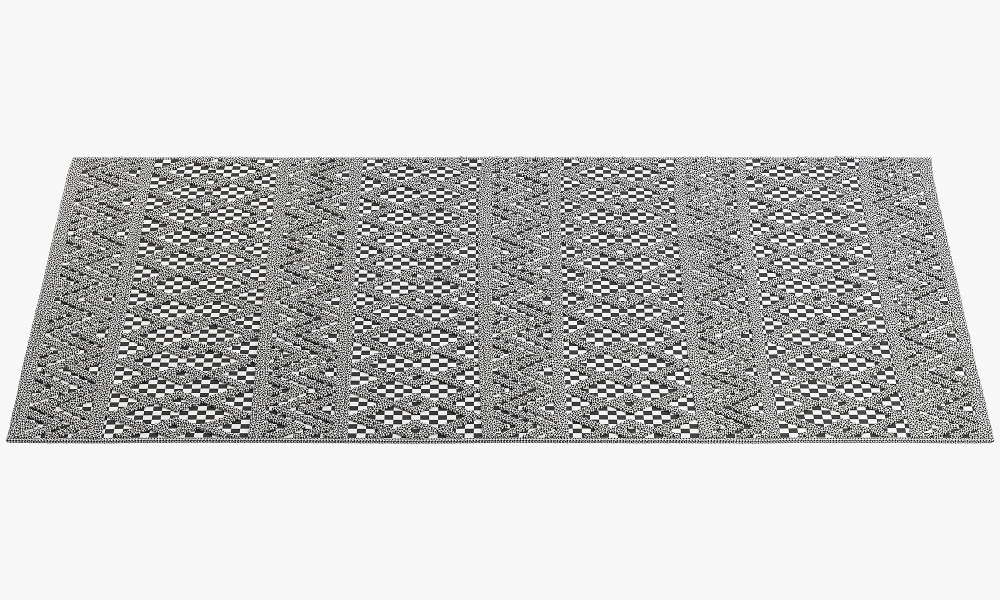 Pirlo Boho Farmhouse Wool Area Rug 3D model_12