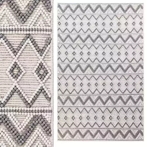 Pirlo Boho Farmhouse Wool Area Rug 3D model