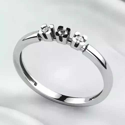 Three Gems Fashion Gold Ring