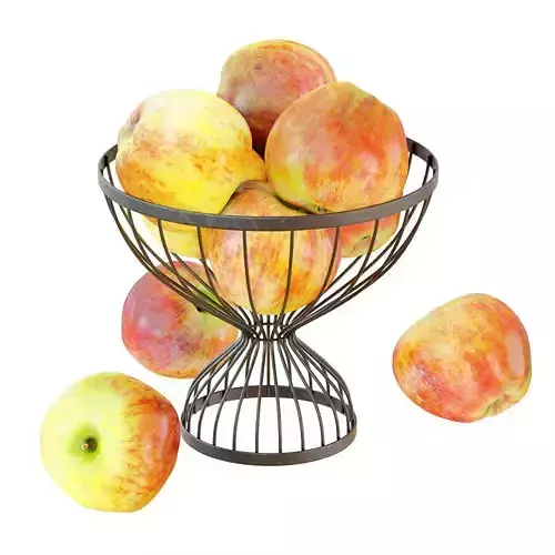 Apples In A Round Metal Vase