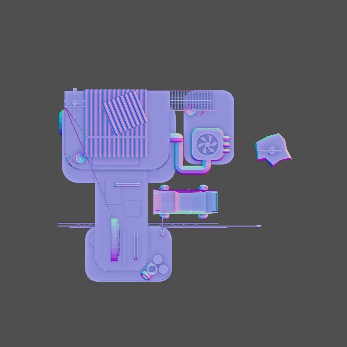 Cloud 66 Low-poly 3D model_5