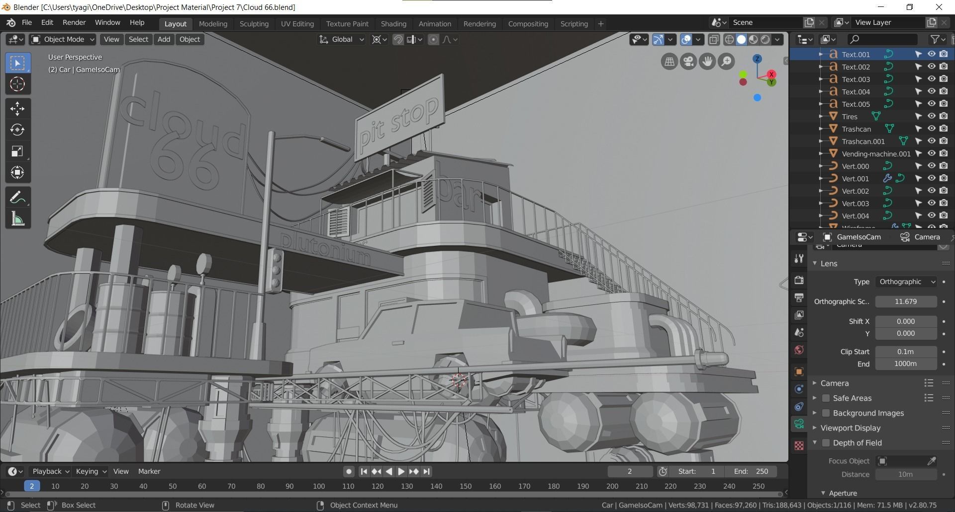 Cloud 66 Low-poly 3D model_2