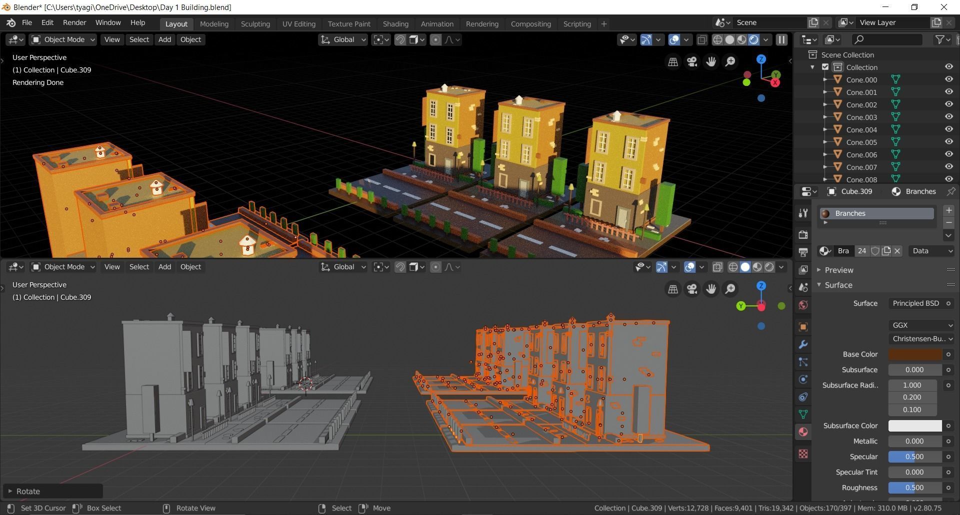 Household Colony Low-poly 3D model_4