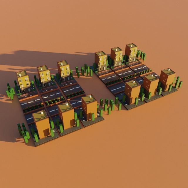 Household Colony Low-poly 3D model_2