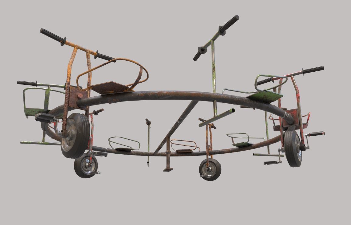 Old Bicycle Merry-Go-Round 3D model_5