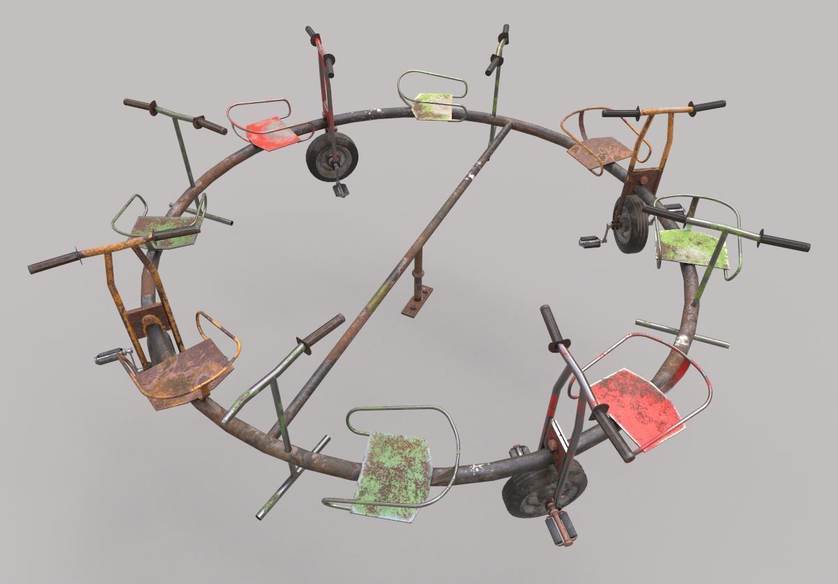 Old Bicycle Merry-Go-Round 3D model_4