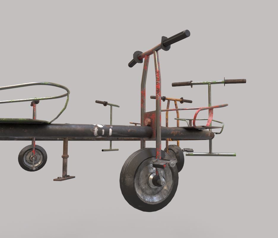 Old Bicycle Merry-Go-Round 3D model_2