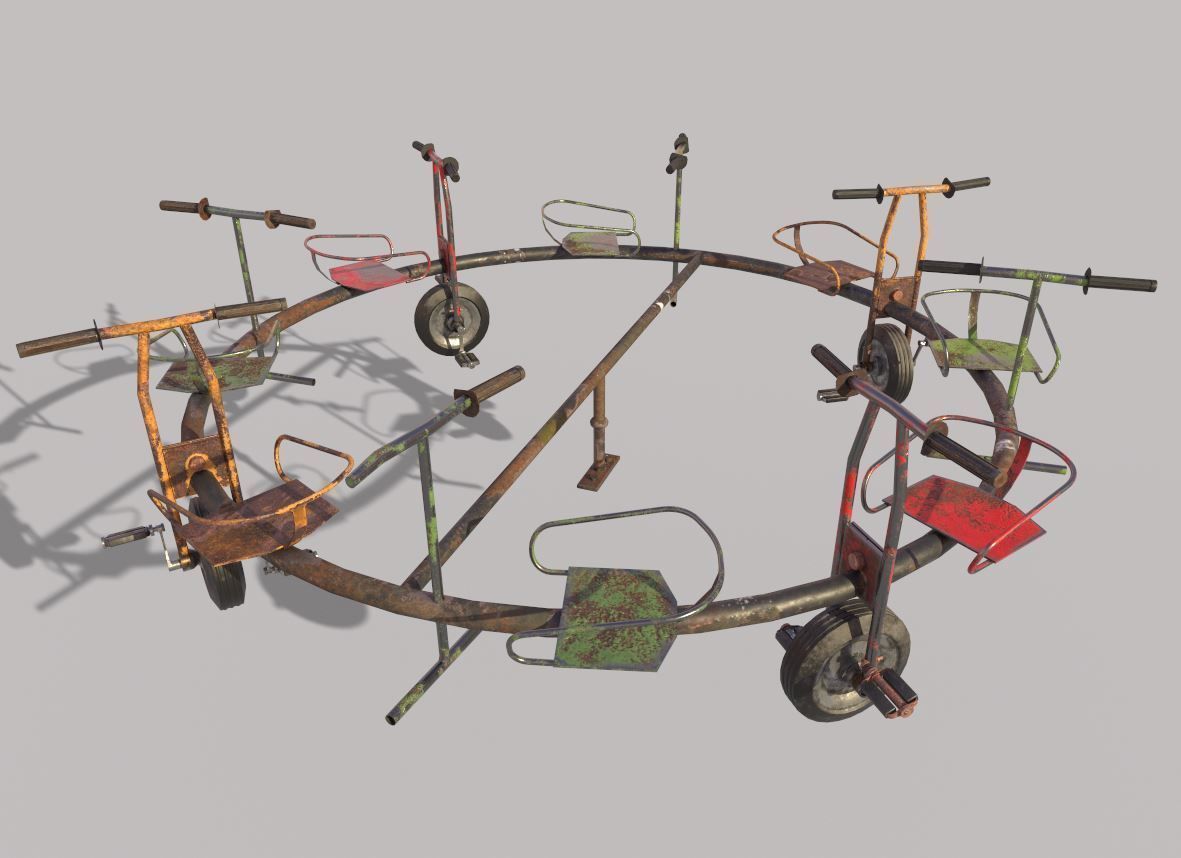 Old Bicycle Merry-Go-Round 3D model_6