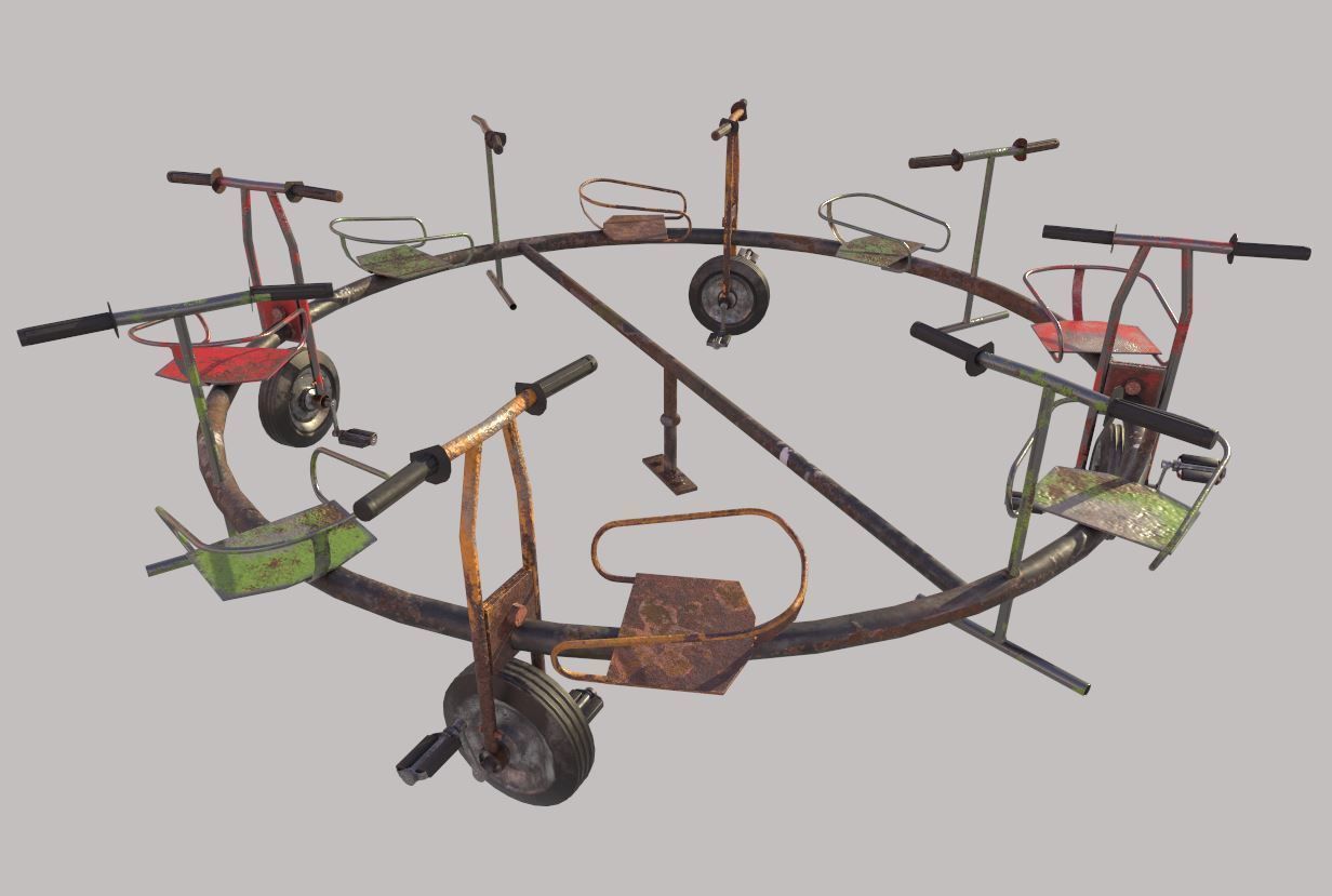 Old Bicycle Merry-Go-Round 3D model_8