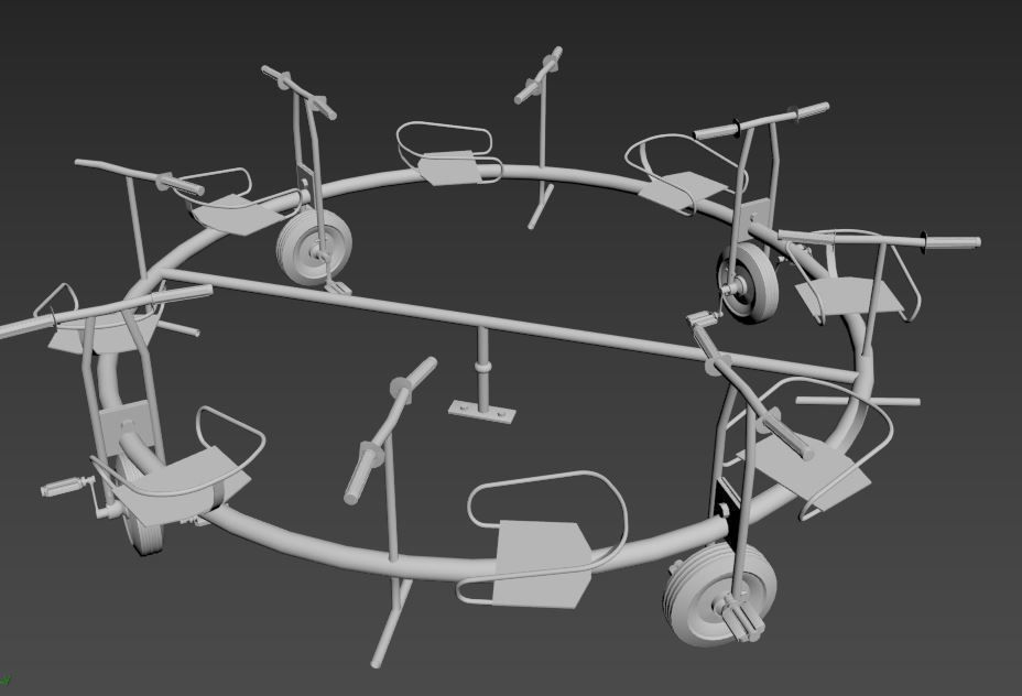 Old Bicycle Merry-Go-Round 3D model_10