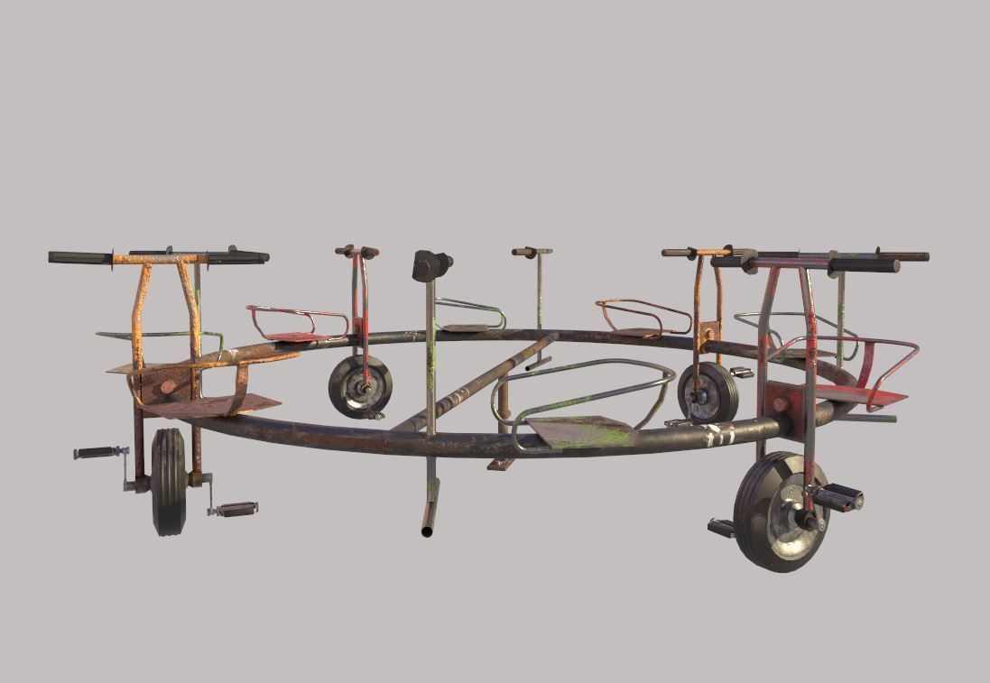 Old Bicycle Merry-Go-Round 3D model_7