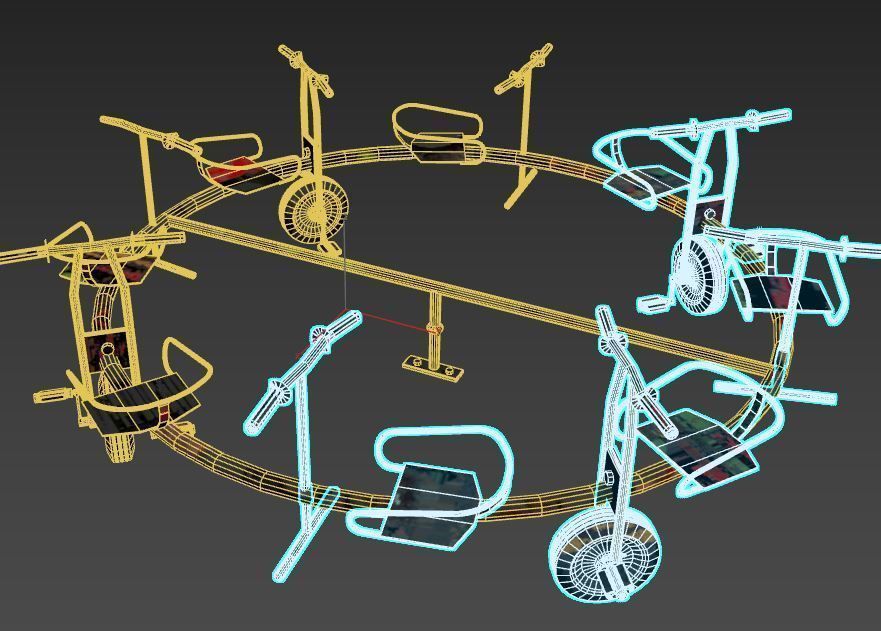 Old Bicycle Merry-Go-Round 3D model_9