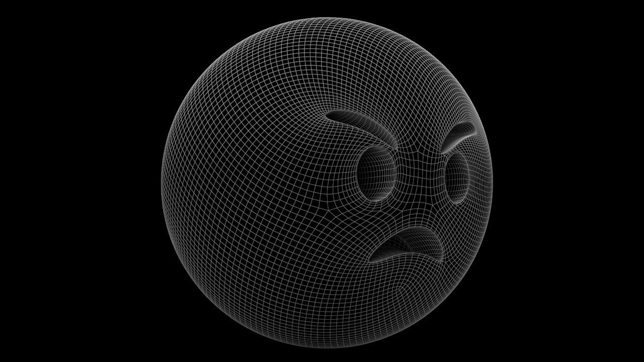 Angry Face 04 Low-poly 3D model_11