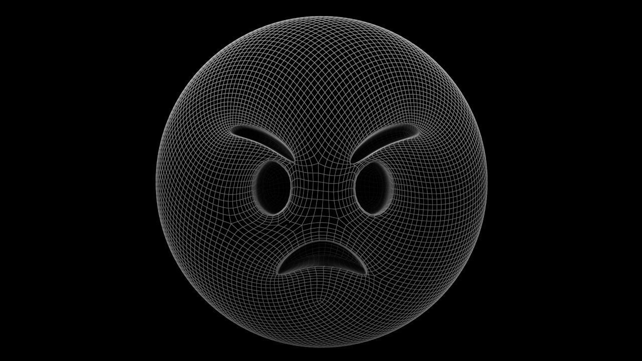 Angry Face 04 Low-poly 3D model_10