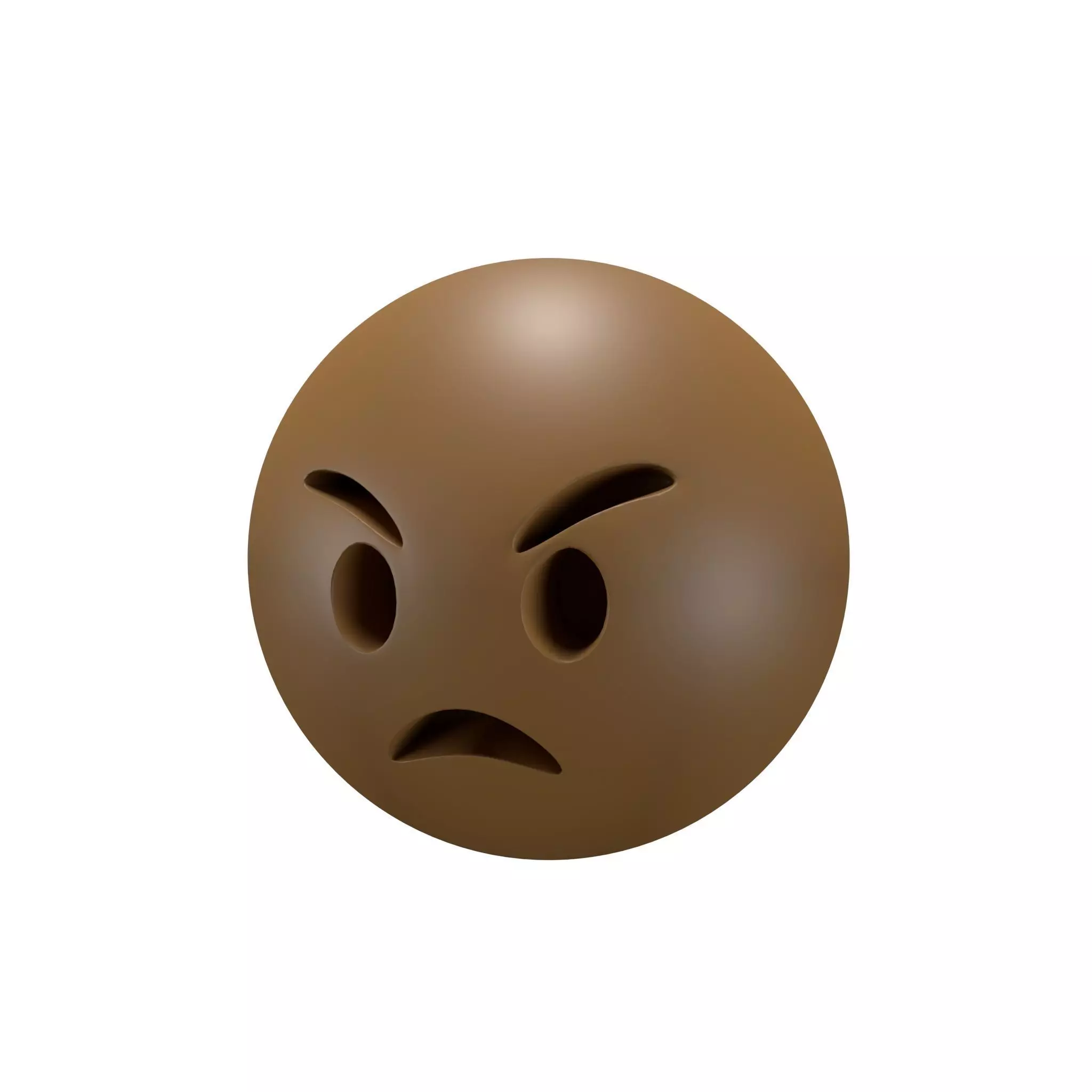 Angry Face 04 Low-poly 3D model_0