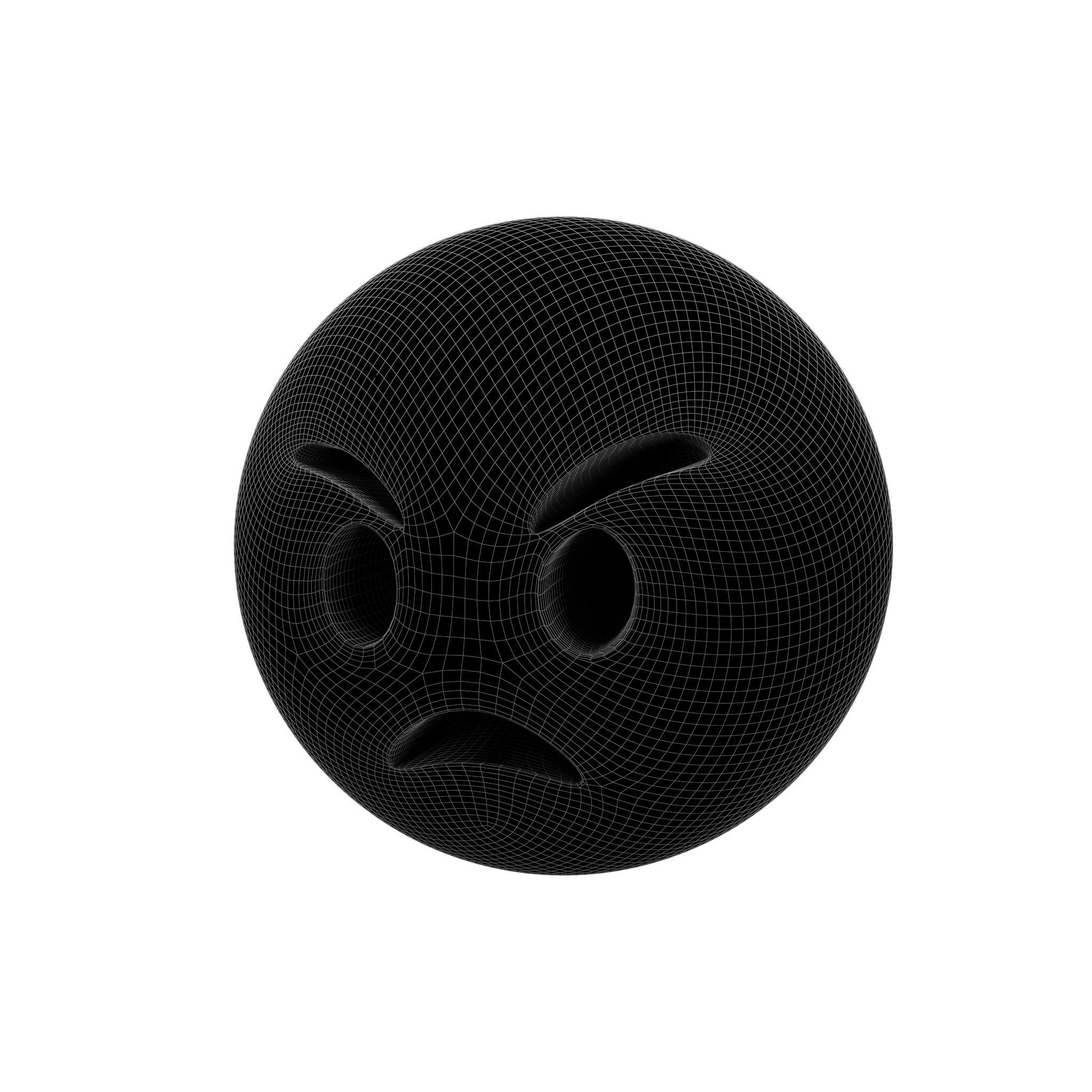 Angry Face 04 Low-poly 3D model_6