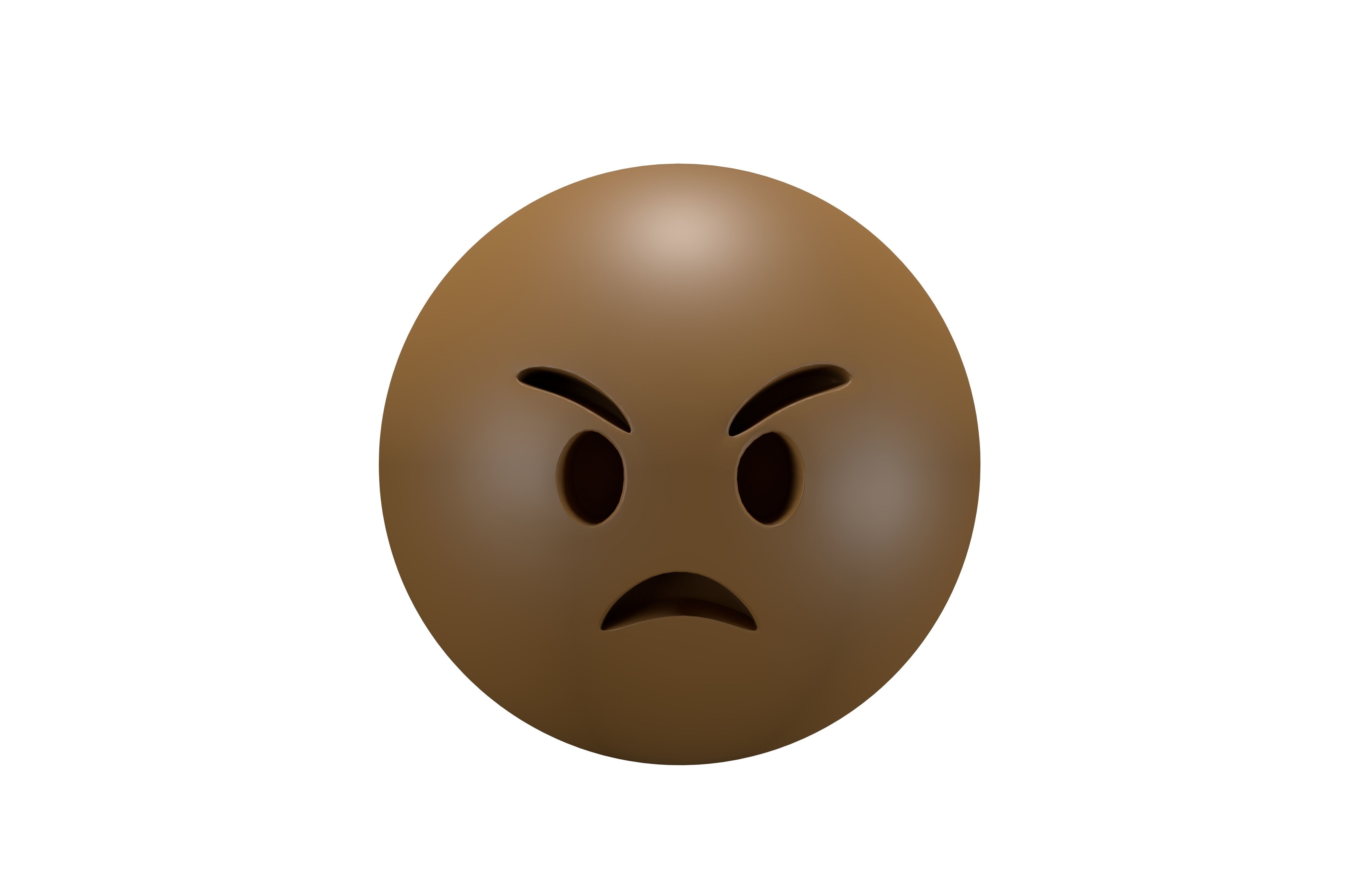 Angry Face 04 Low-poly 3D model_2