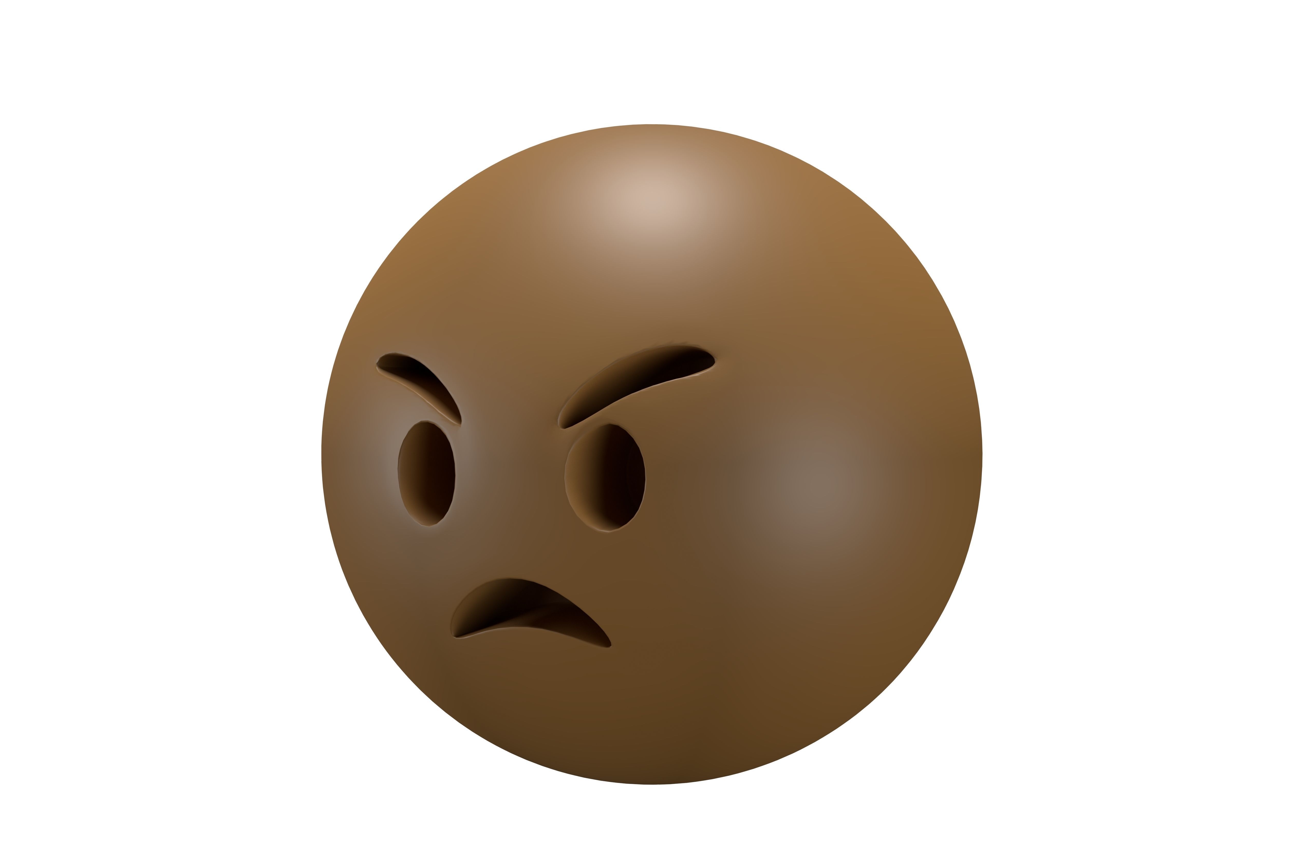 Angry Face 04 Low-poly 3D model_1