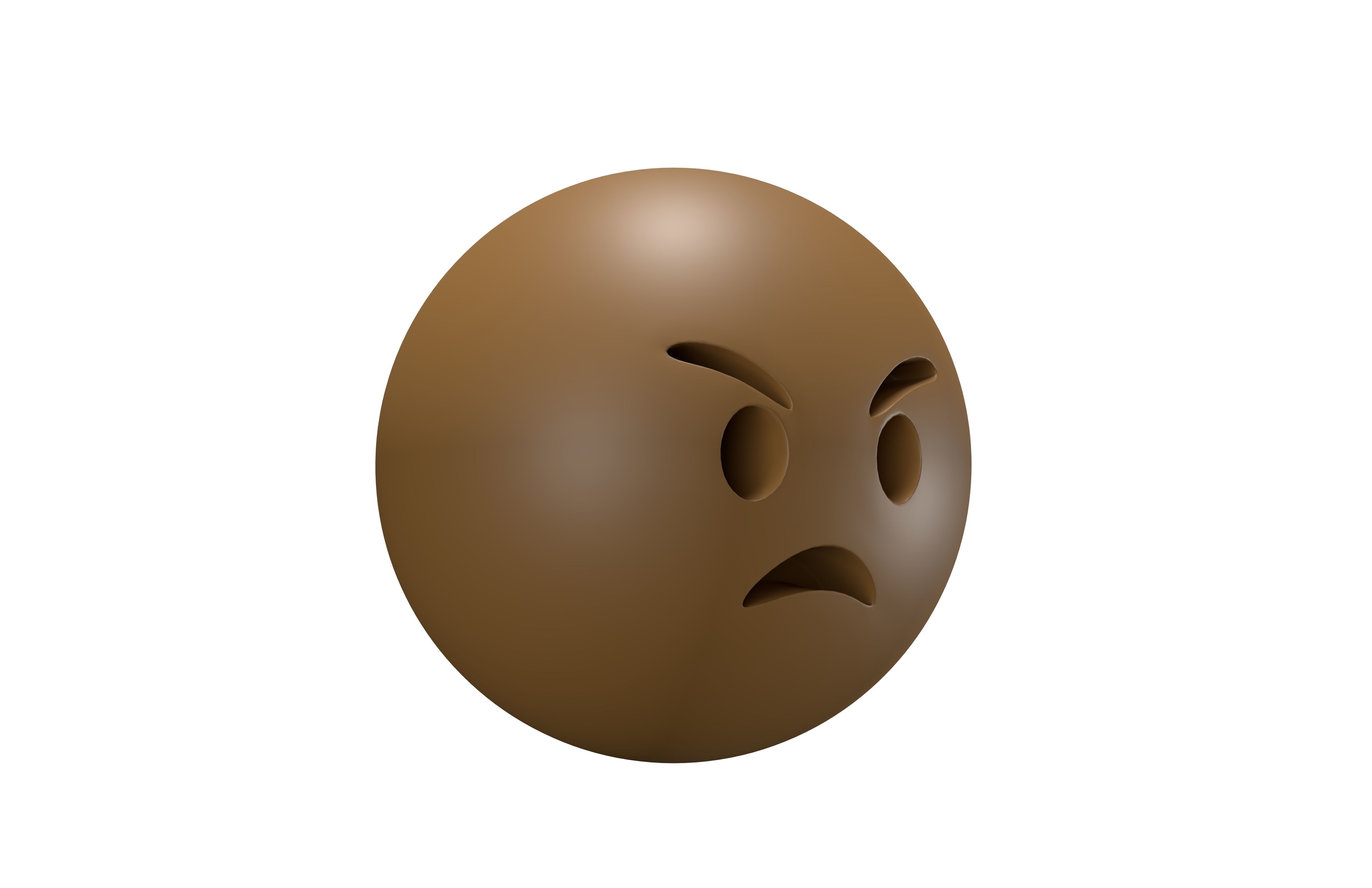 Angry Face 04 Low-poly 3D model_3