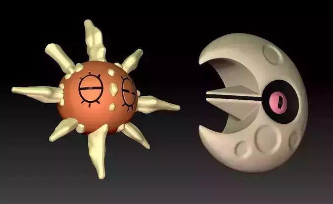 Pokemon Lunatone and Solrock