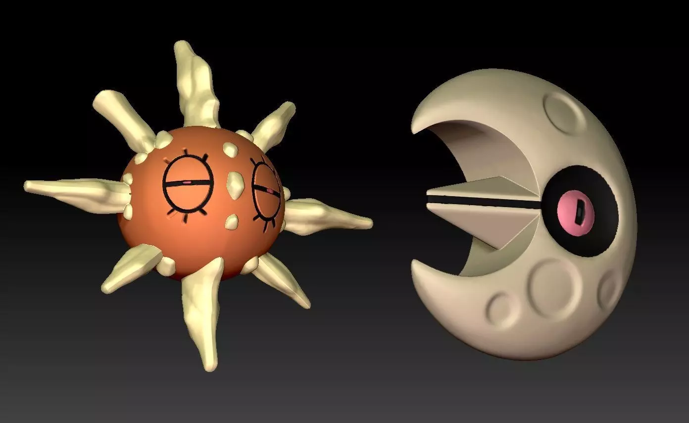 Pokemon Lunatone and Solrock 3D print model_0