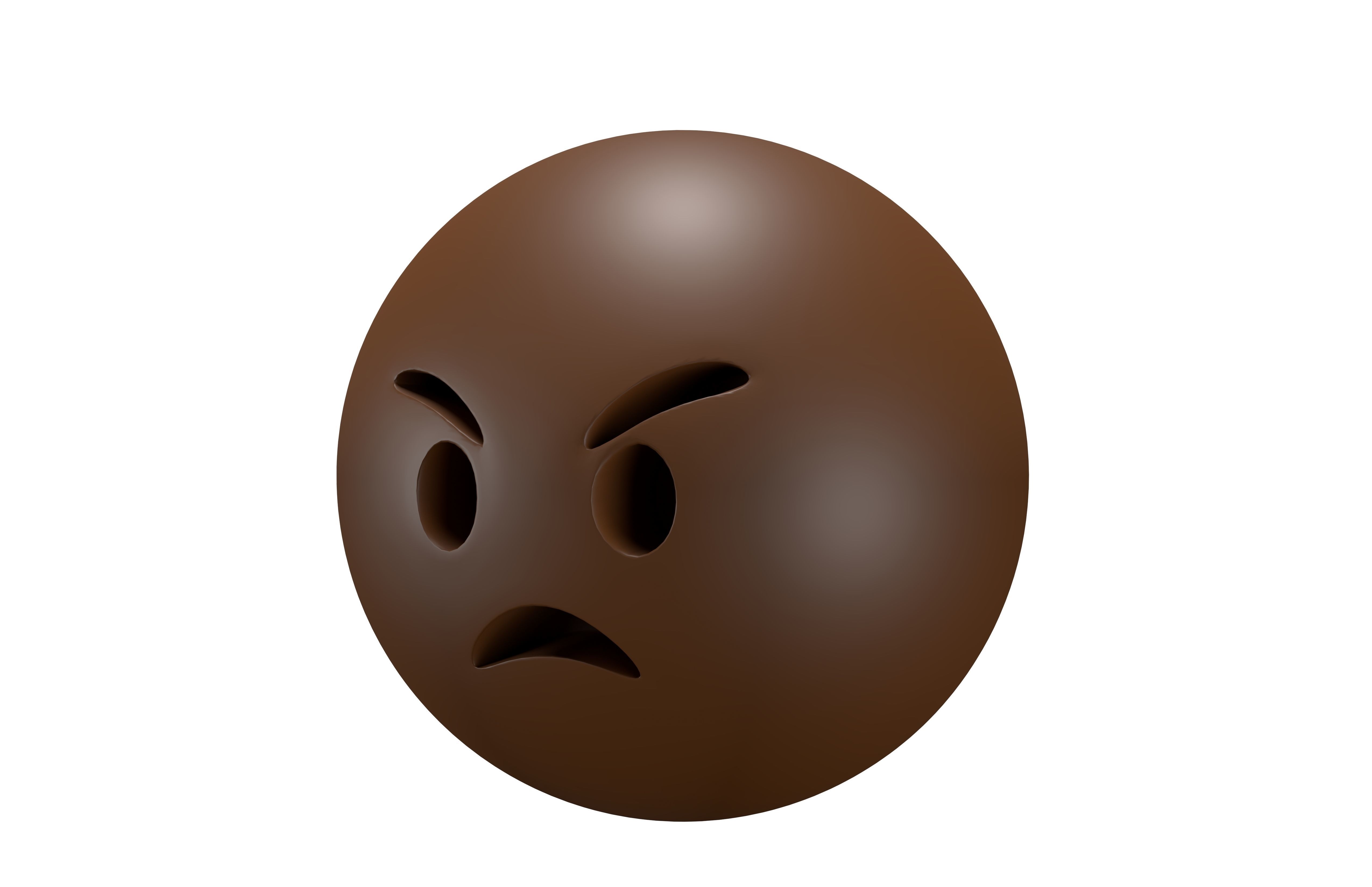 Angry Face 05 Low-poly 3D model_1