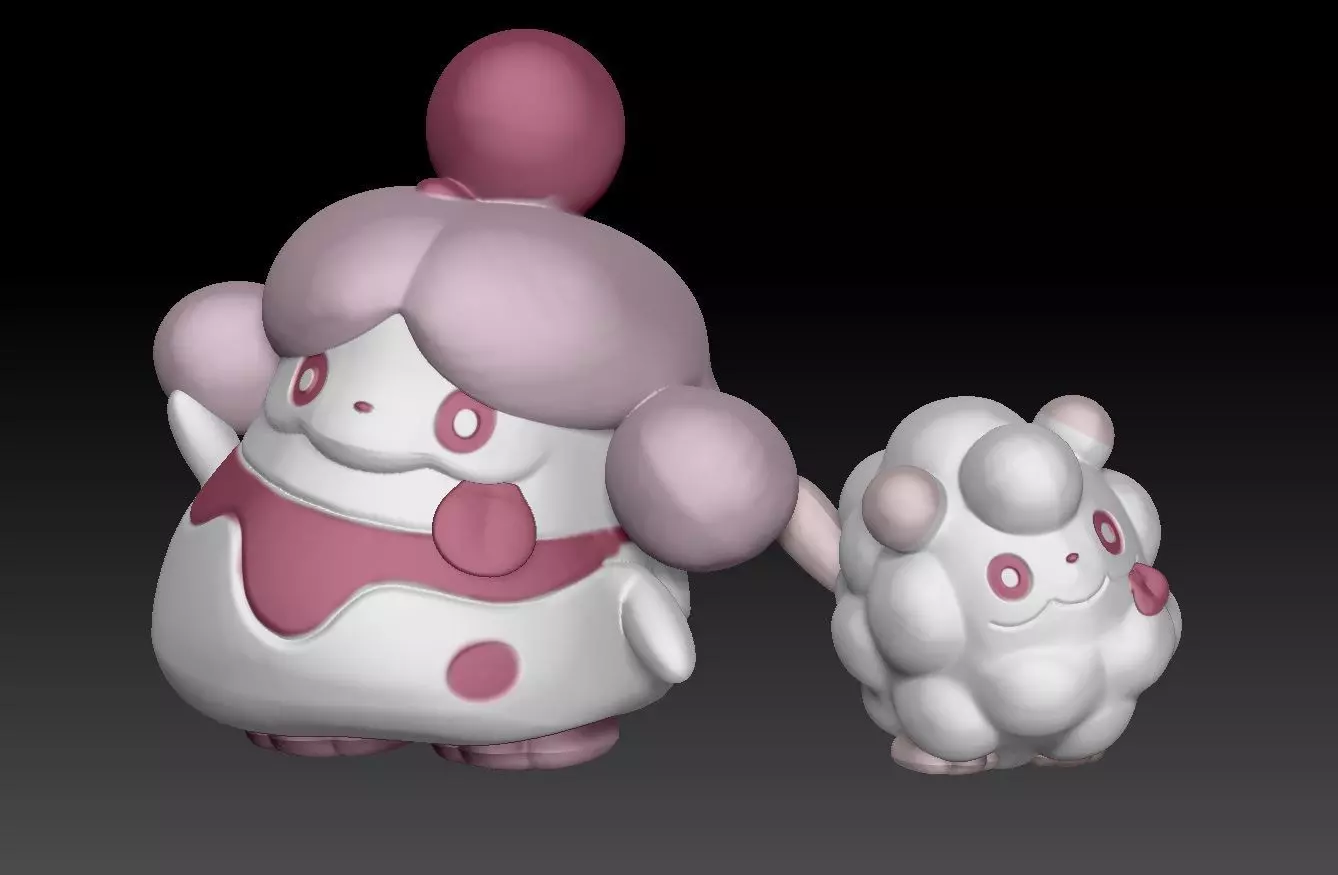 Pokemon Swirlix and Slurpuff 3D print model