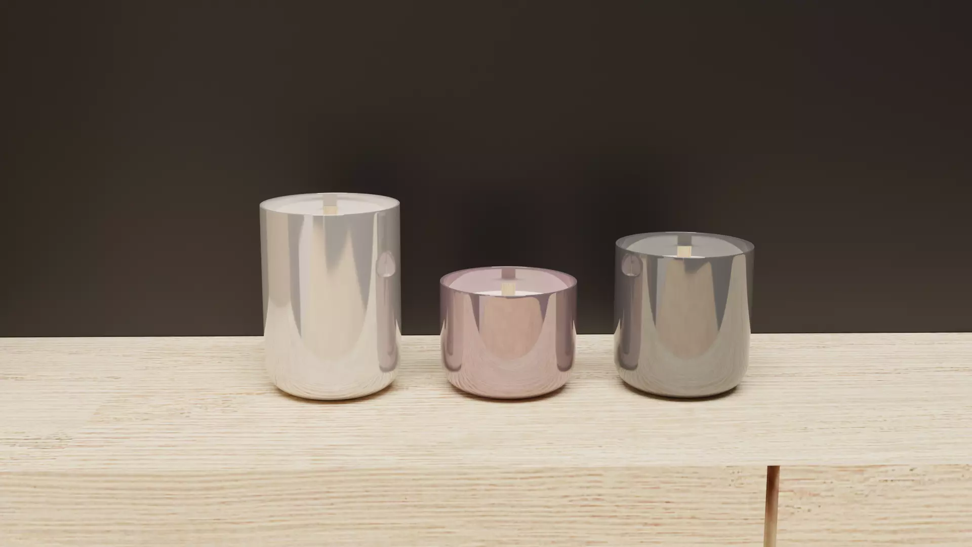 Candles with wooden wick Free 3D model