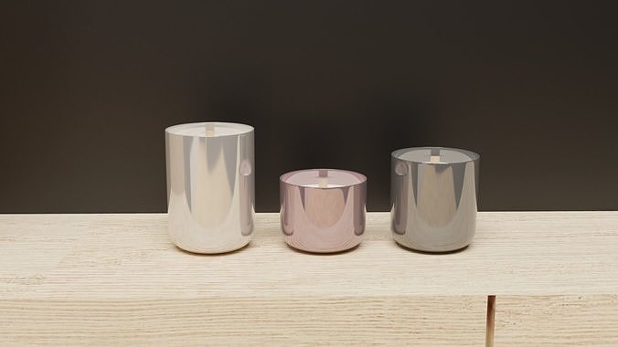 Candles with wooden wick Free 3D model