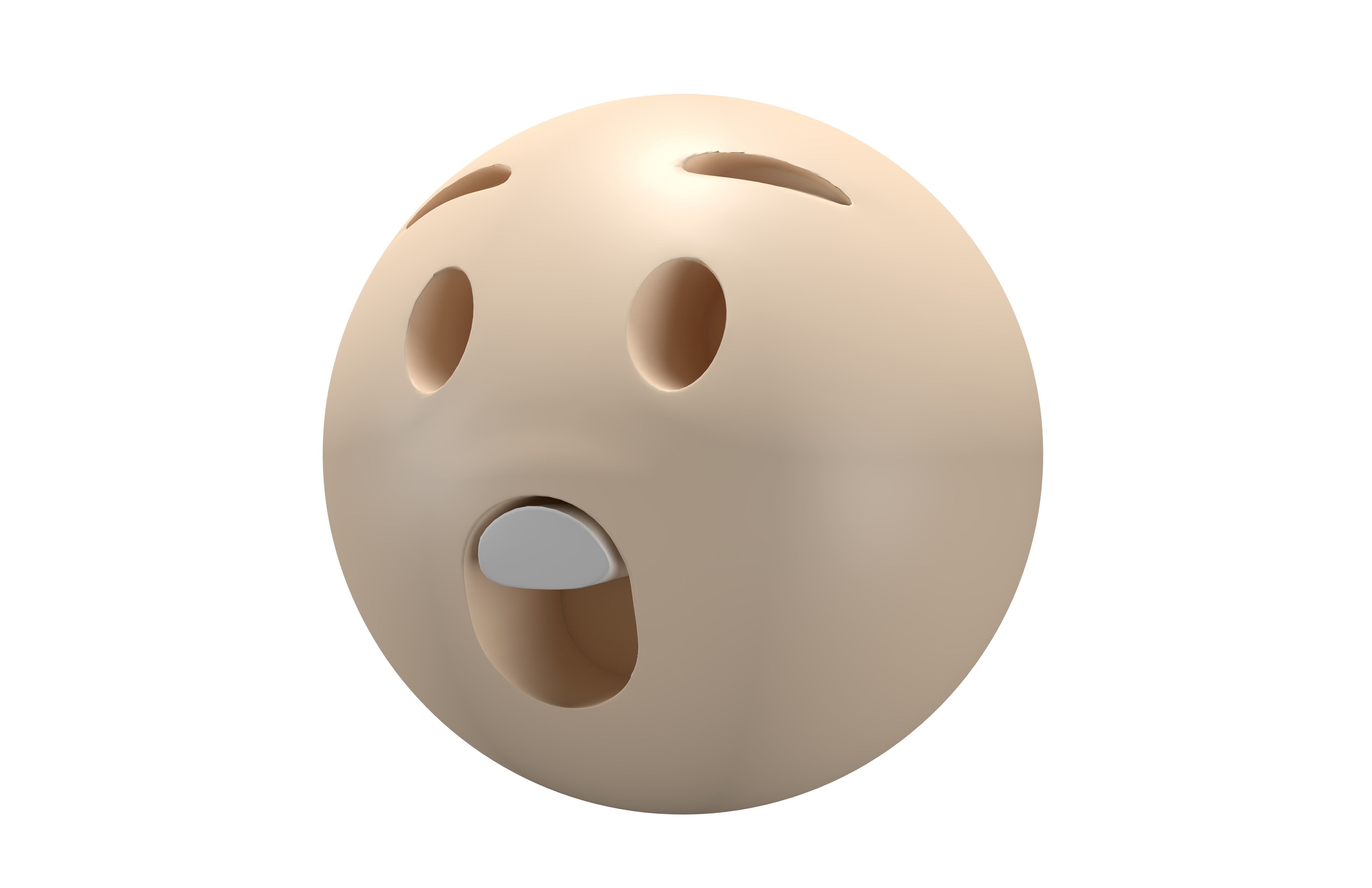 Astonished Face 02 Low-poly 3D model_1