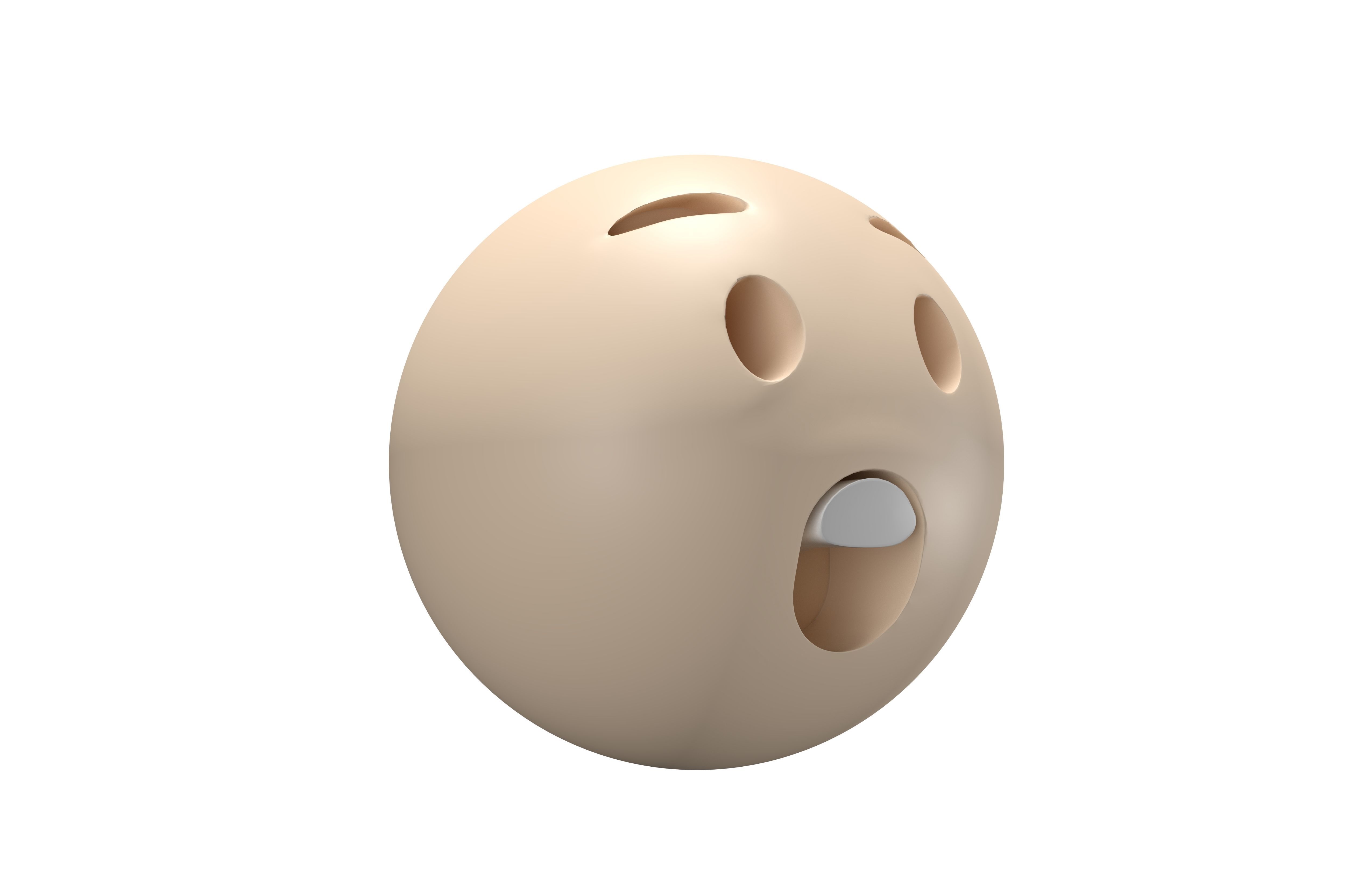 Astonished Face 02 Low-poly 3D model_3
