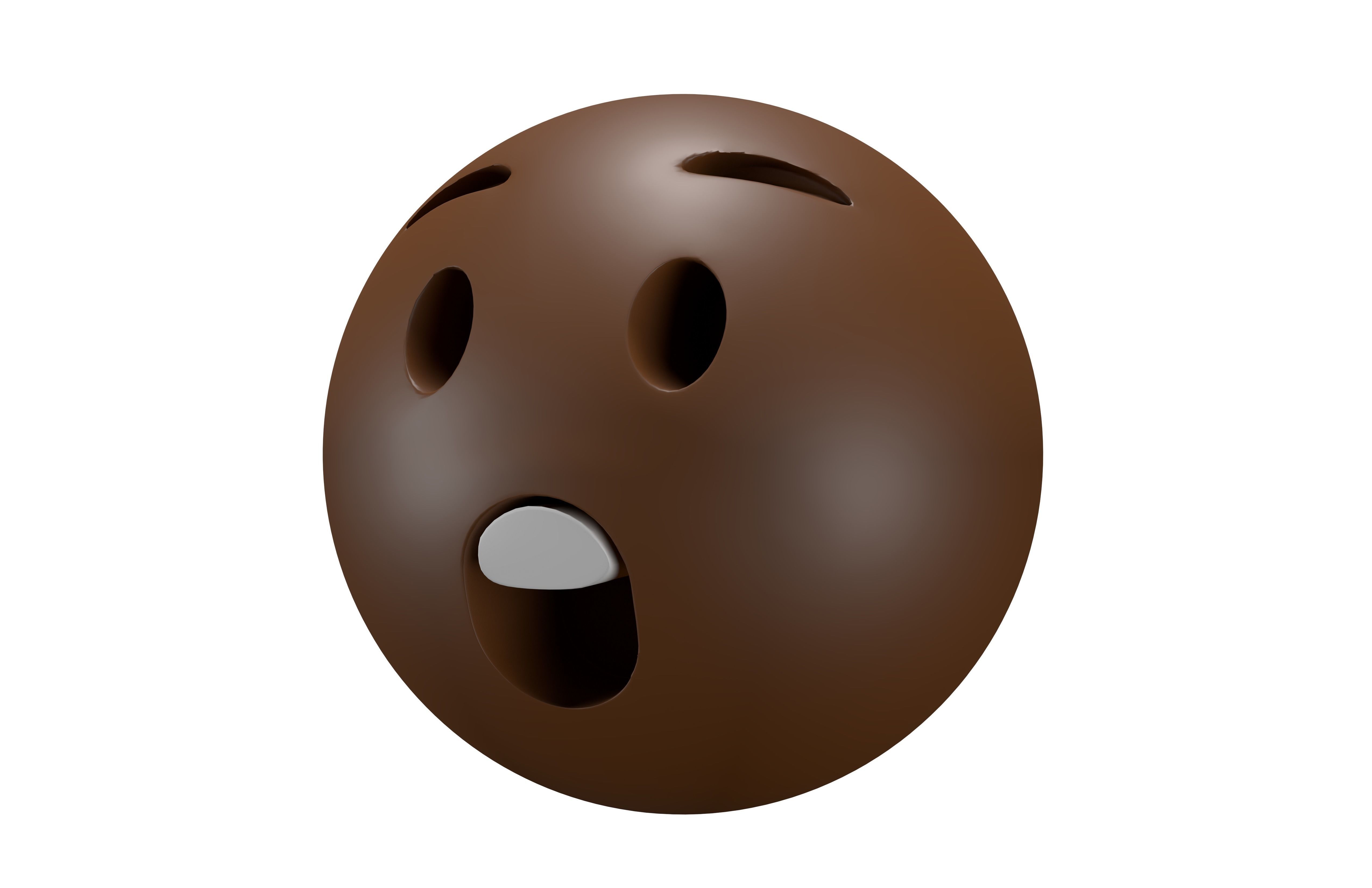 Astonished Face 04 Low-poly 3D model_4