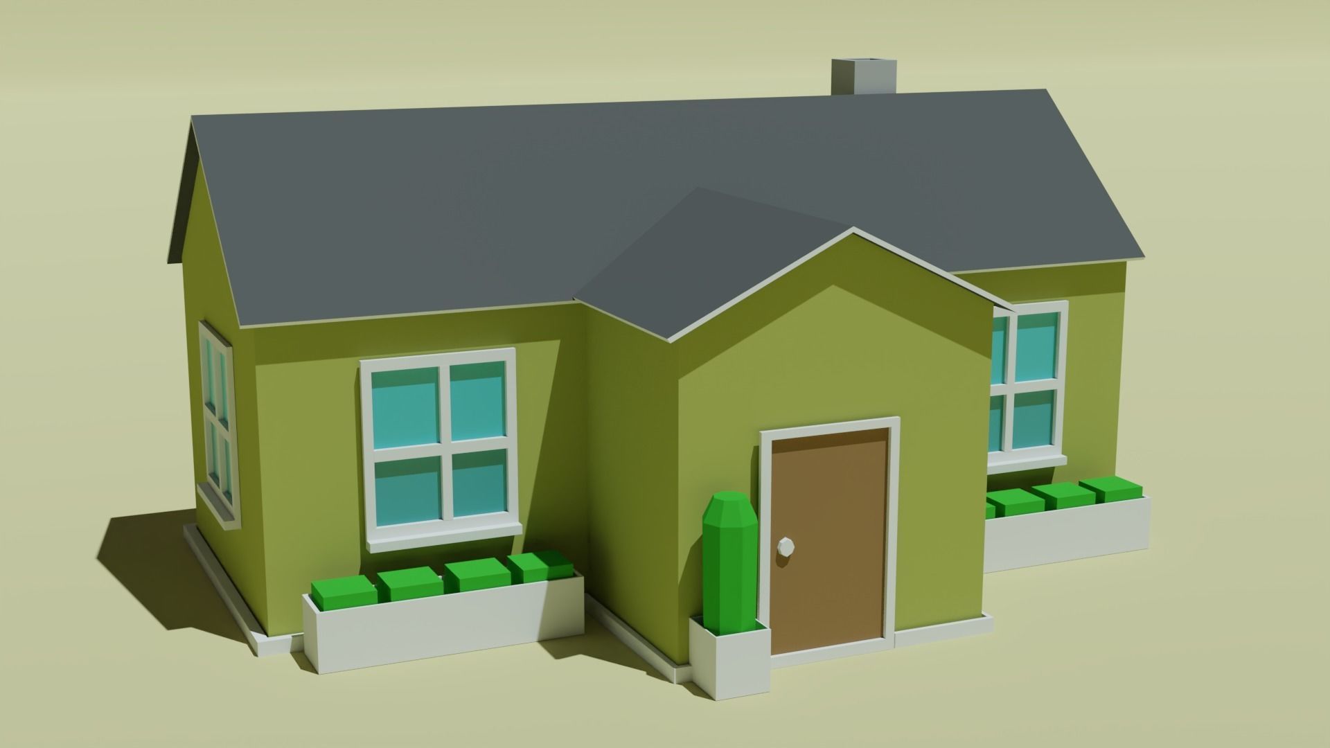 10 House Pack Low Poly  Low-poly 3D model_4