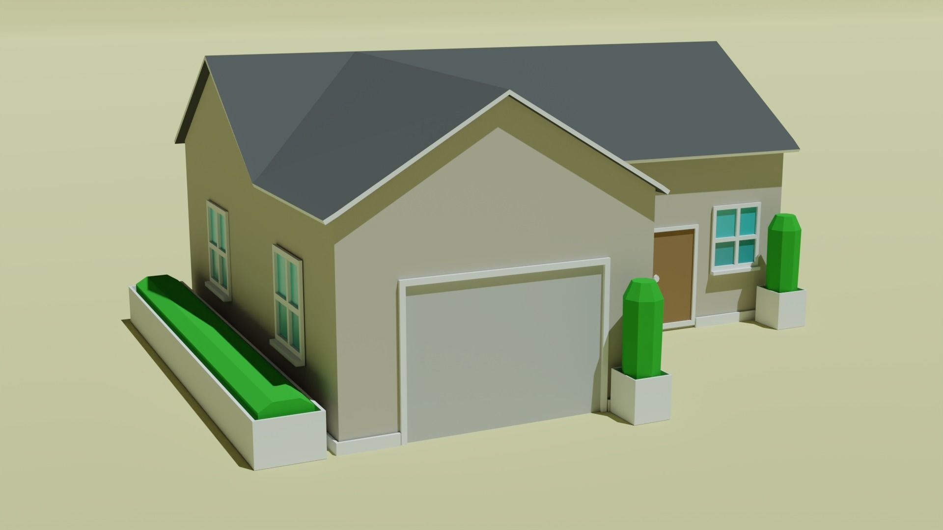 10 House Pack Low Poly  Low-poly 3D model_1
