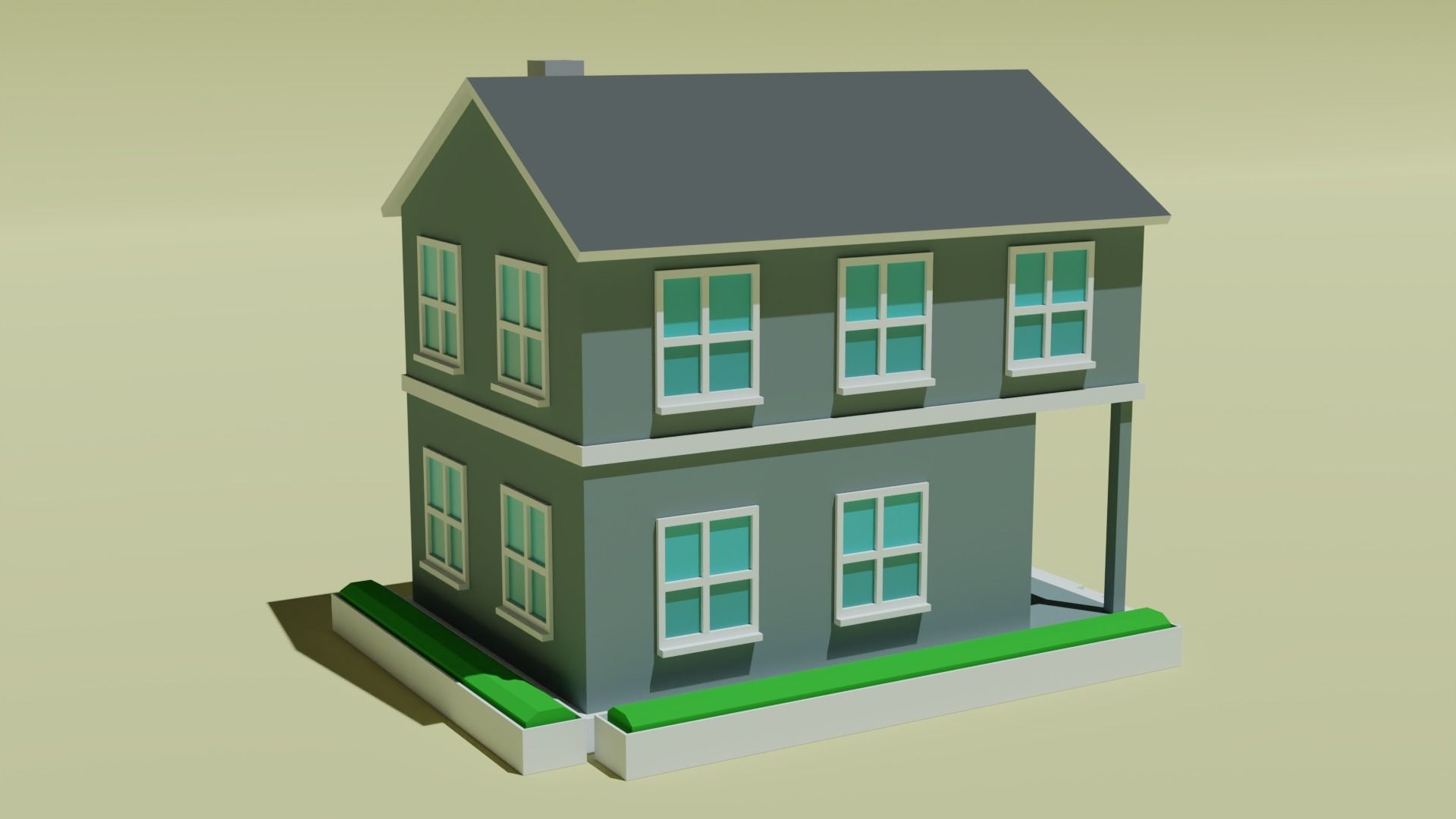 10 House Pack Low Poly  Low-poly 3D model_9