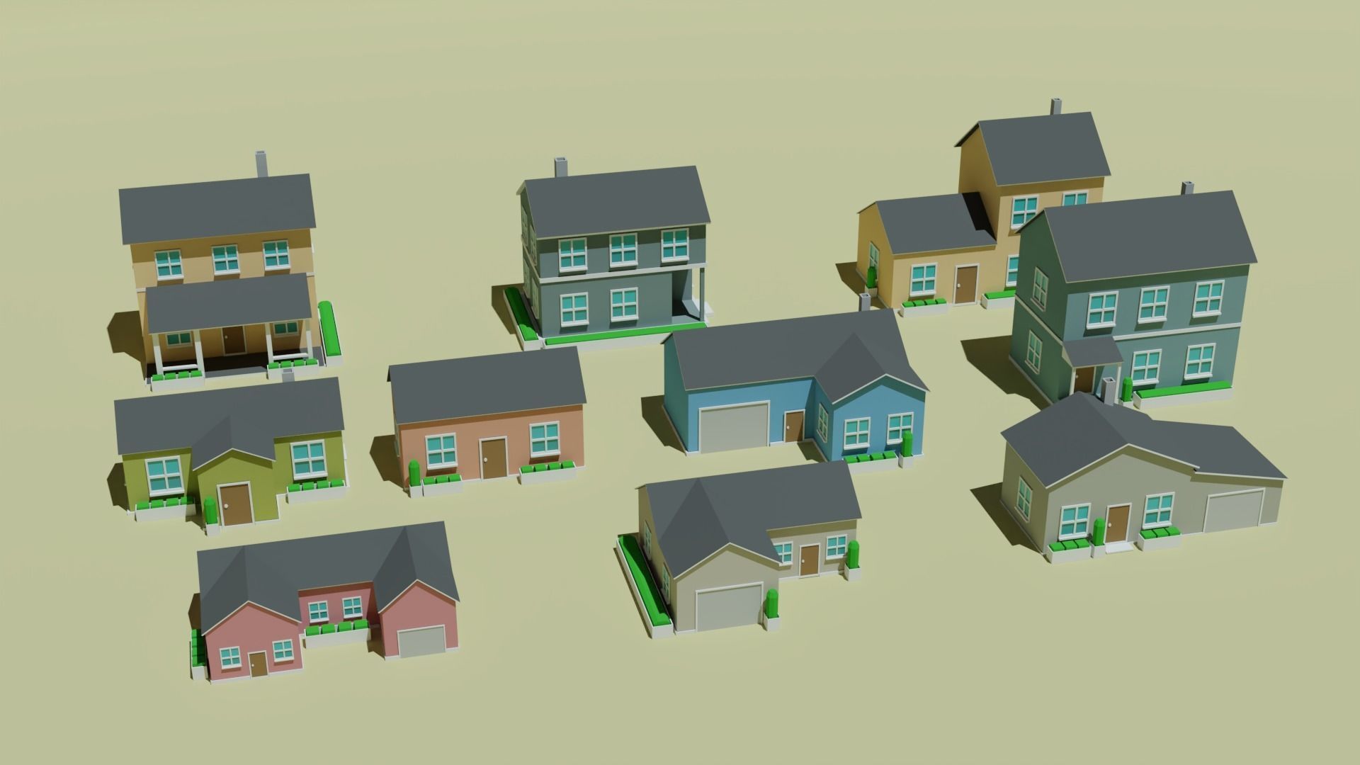10 House Pack Low Poly  Low-poly 3D model_10