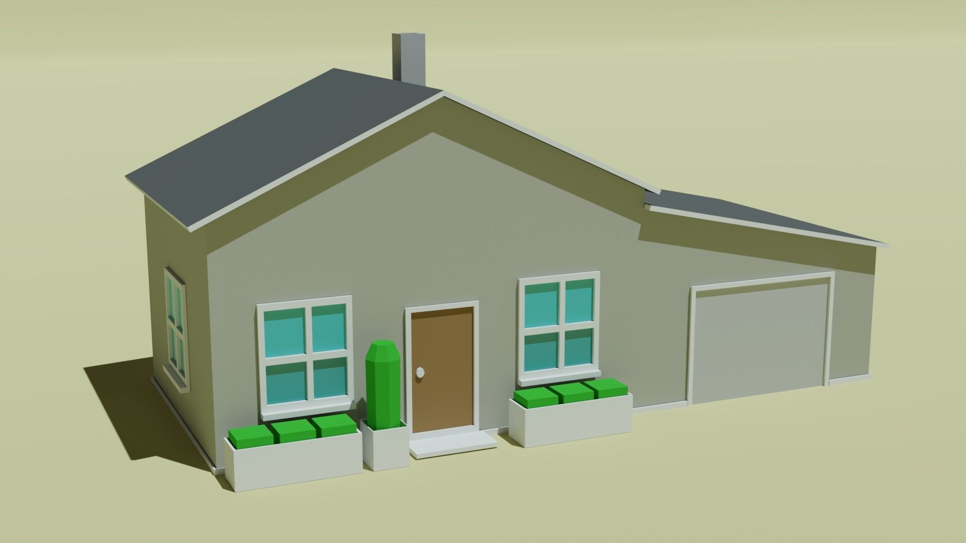 10 House Pack Low Poly  Low-poly 3D model_3
