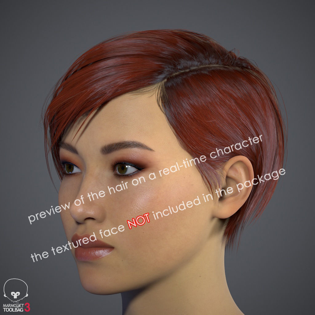 Hair - Pixie - Gen2 Low-poly 3D model_29