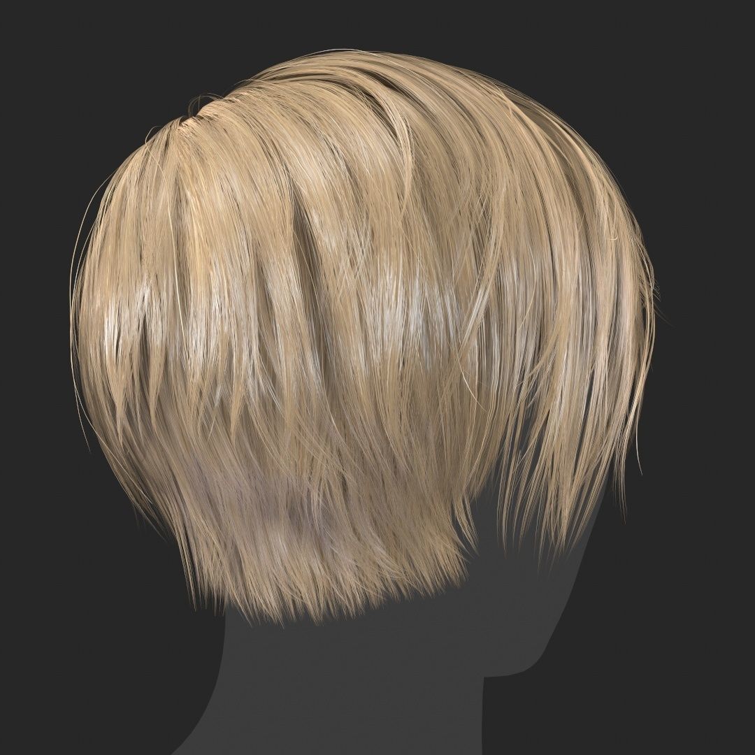 Hair - Pixie - Gen2 Low-poly 3D model_7