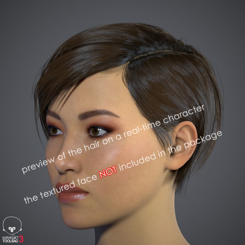 Hair - Pixie - Gen2 Low-poly 3D model_28
